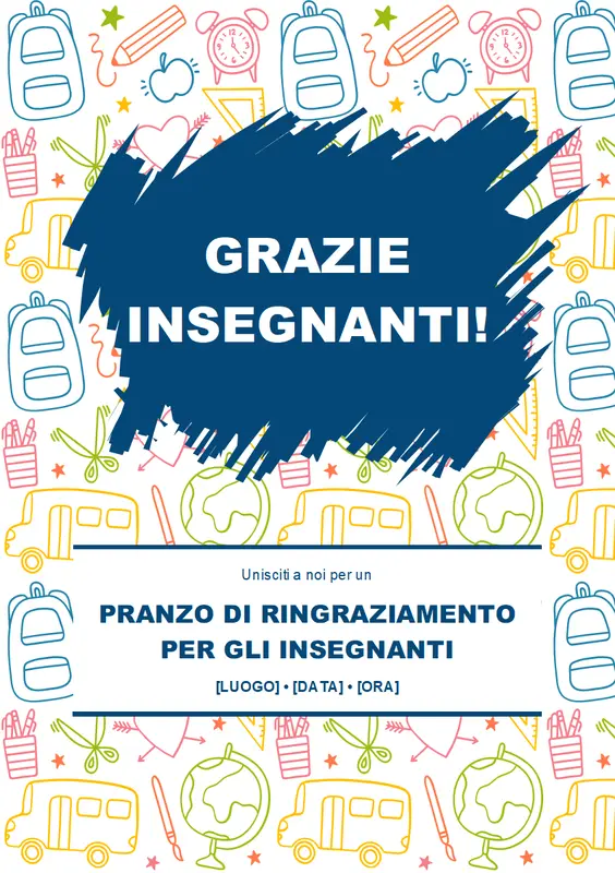 Volantino di ringraziamento per gli insegnanti whimsical line