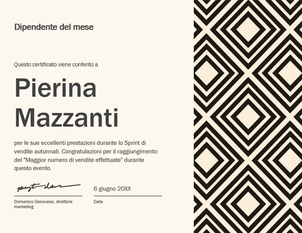 Certificato di dipendente più brillante del mese  modern-geometric