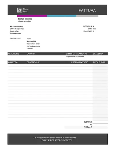 Fattura per servizi (Sfumatura di blu) modern-simple