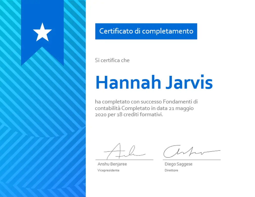 Certificato di completamento modern-geometric