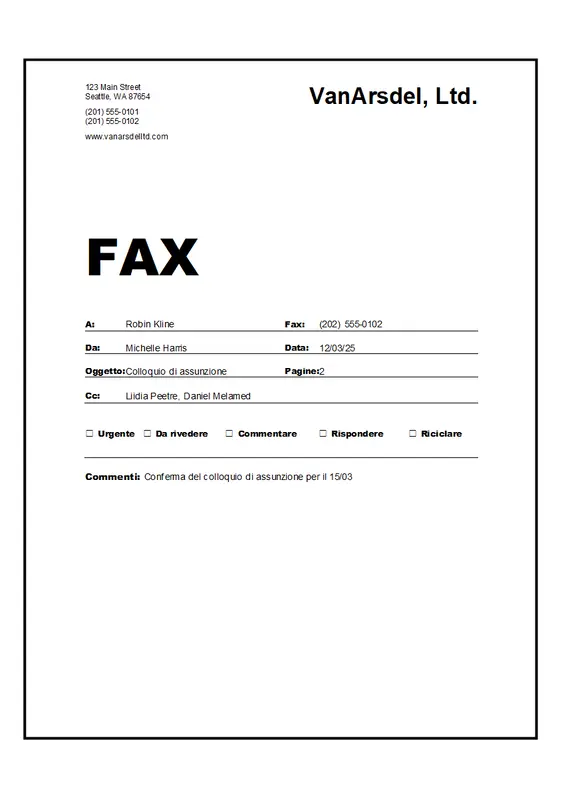 Copertina fax modern simple