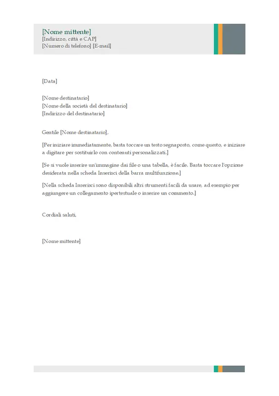 Lettera commerciale (schema con strisce) modern-simple