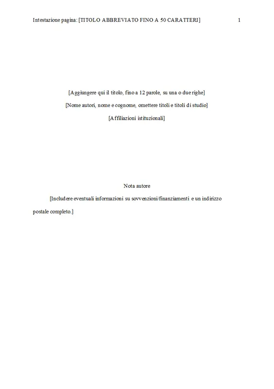 Documento in stile APA modern simple