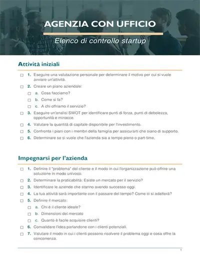 Elenco di controllo startup per piccole imprese
