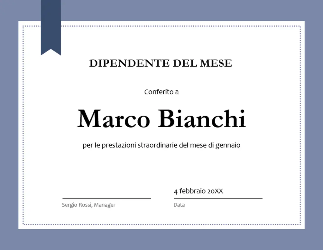 Certificato di dipendente del mese modern-simple