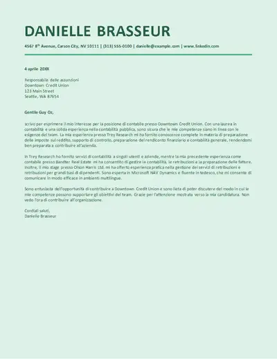 Lettera di presentazione elegante per i sistemi di rilevamento dei candidati per il settore finanziario