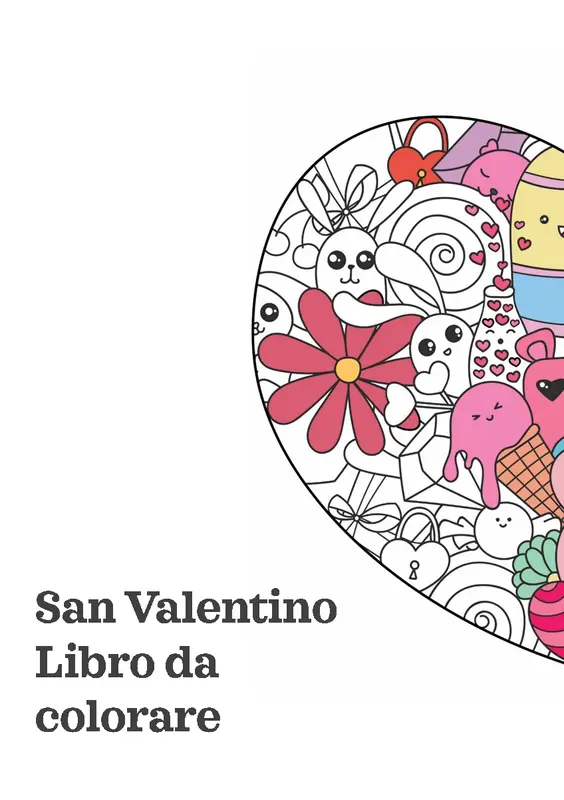 Album da disegno per il giorno di San Valentino whimsical line