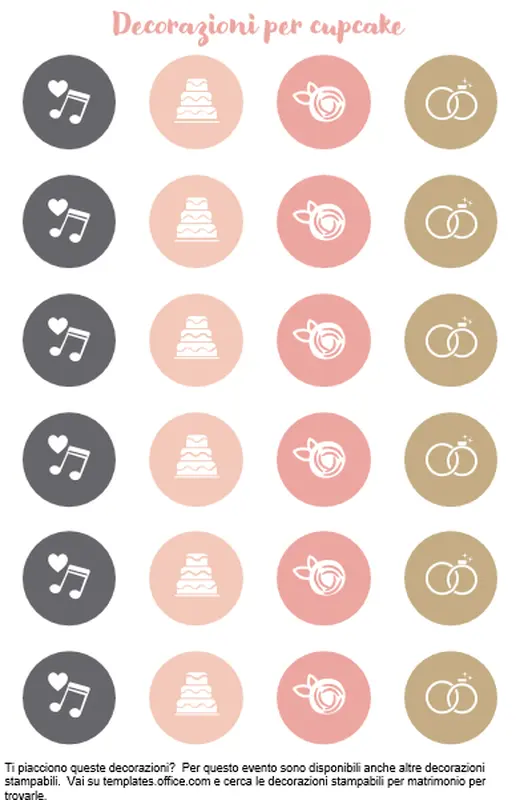 Decorazioni per i cupcake della festa prematrimoniale modern simple