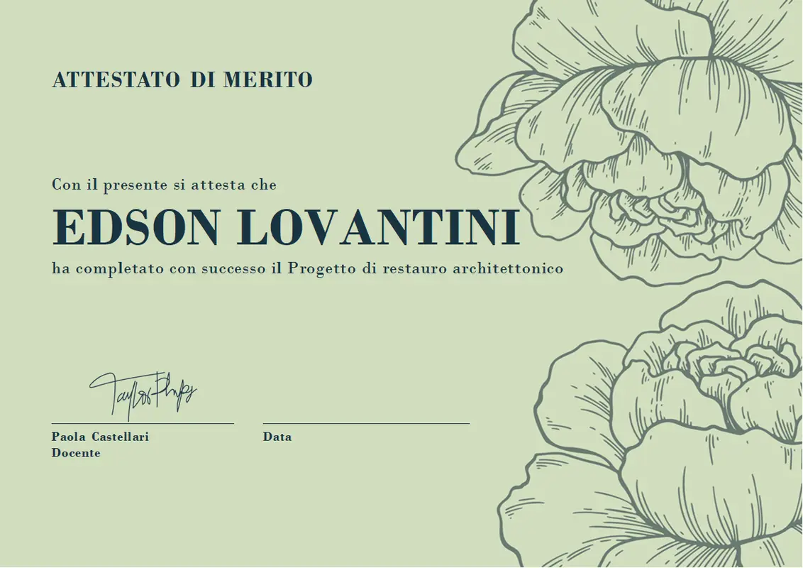 Attestato di merito vintage-botanical