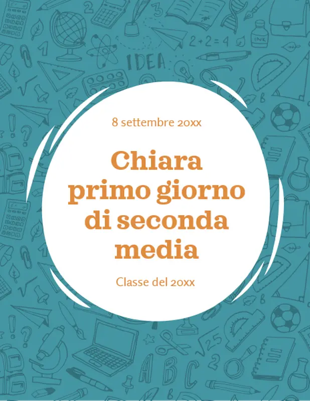 Cartelli del primo giorno di scuola whimsical line