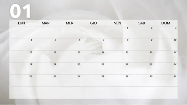 Calendario mensile floreale modern-simple