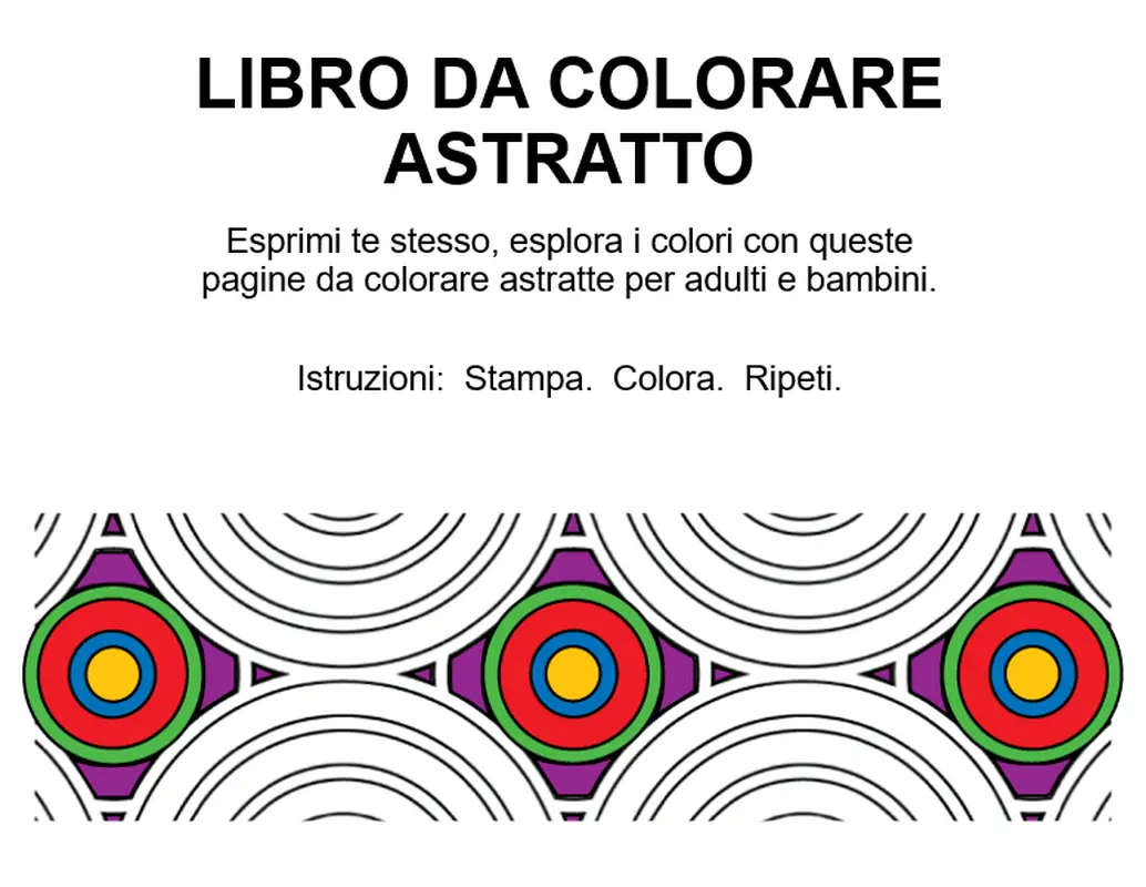 Libro da colorare con disegni astratti modern bold