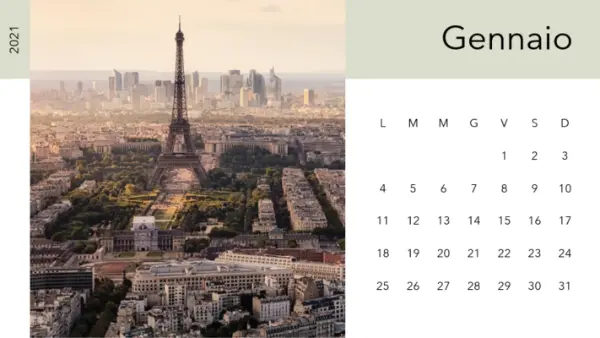 Calendario fotografico paesaggi urbani modern-simple