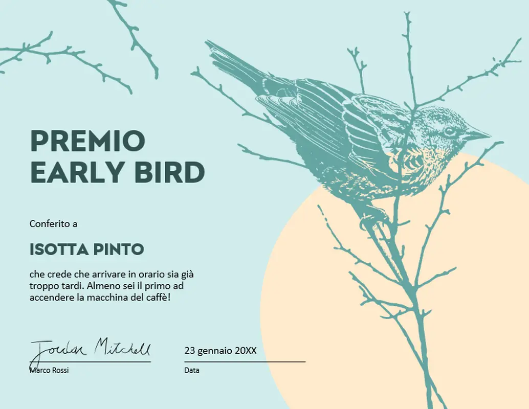 Certificato di umorismo animale d'epoca