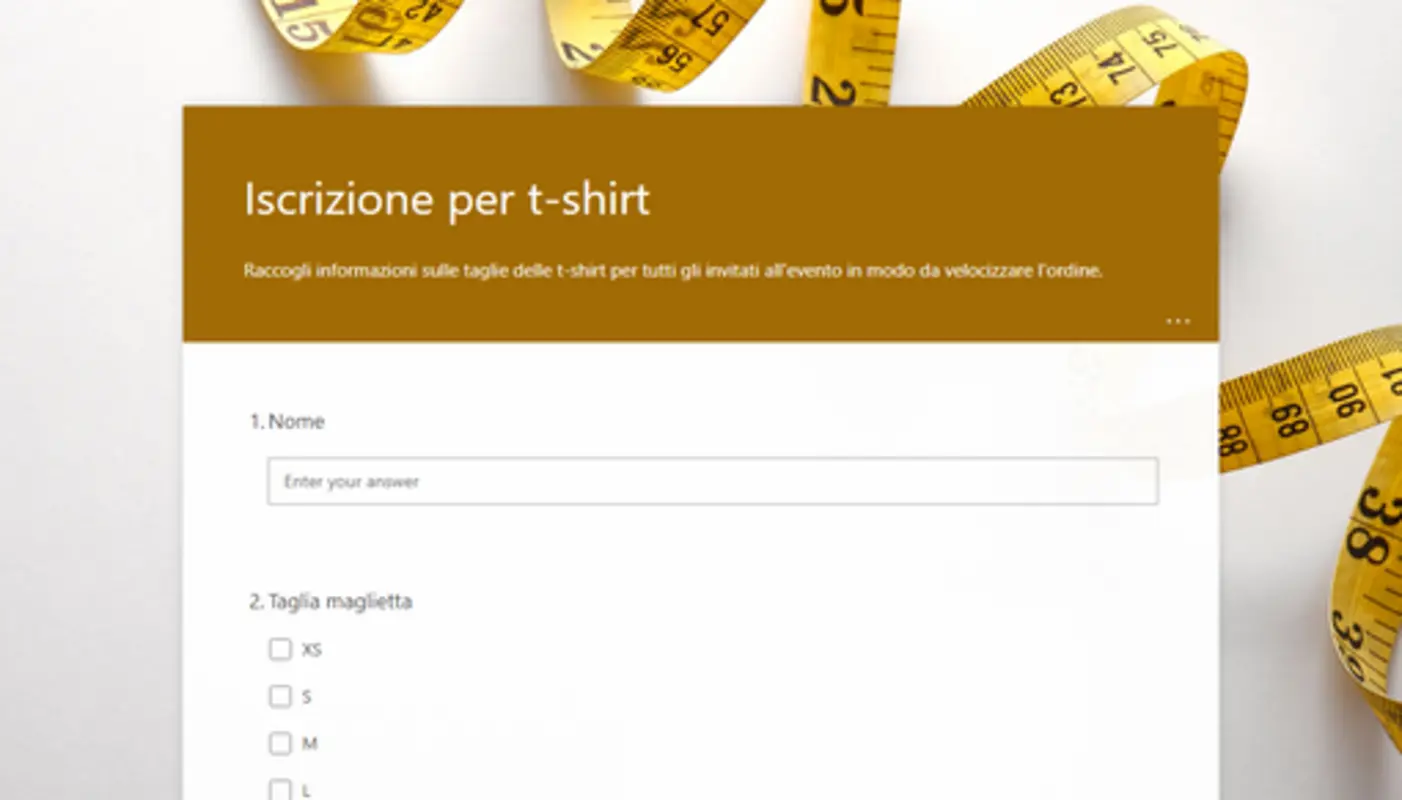 Registrazione per T-shirt yellow