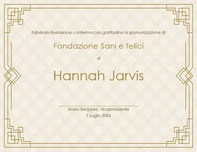 Attestato di merito art decò vintage