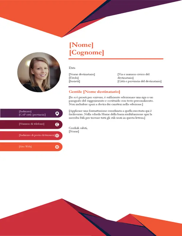 Lettera di presentazione fotografica moderna