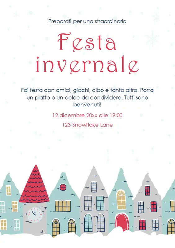 Volantino Festa d'inverno whimsical-color-block