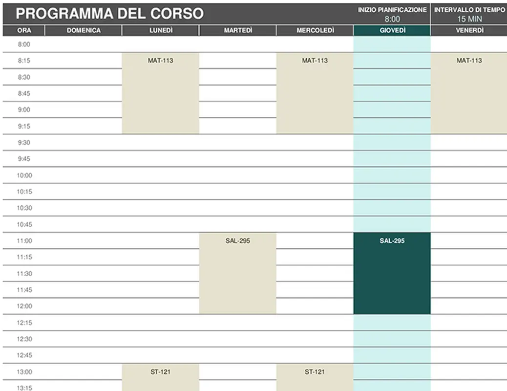 Programma studente modern-simple