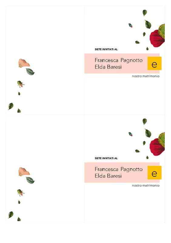 Invito a nozze floreale organic simple
