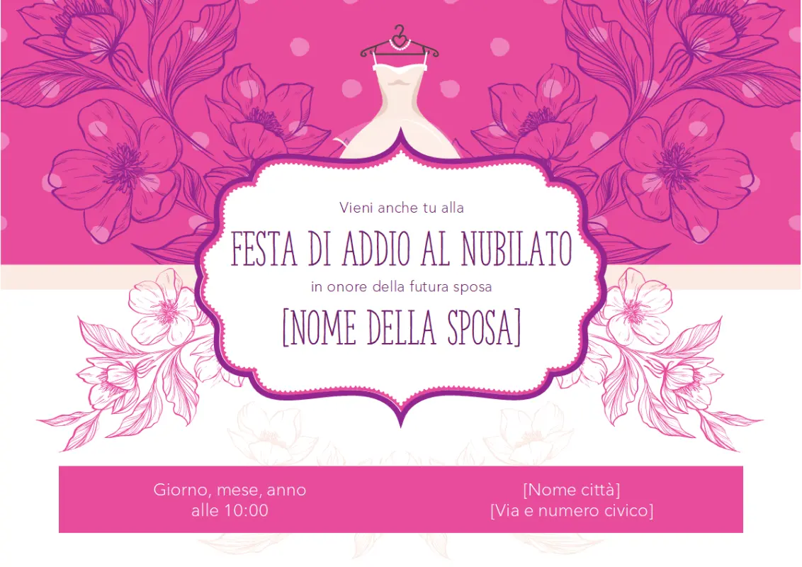 Invito floreale per bridal shower pink vintage-botanical