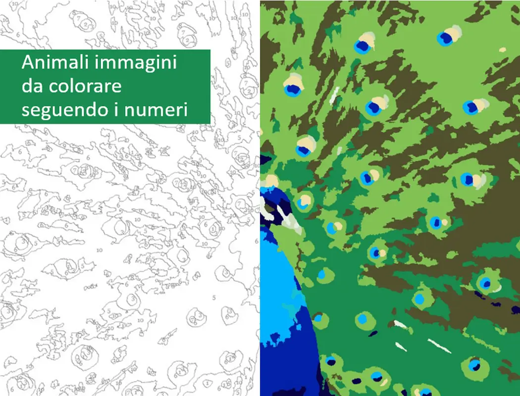 Immagini di animali da colorare seguendo i numeri modern simple
