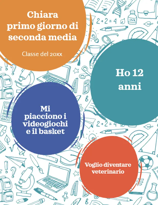 Cartelli per il primo giorno di scuola media whimsical line