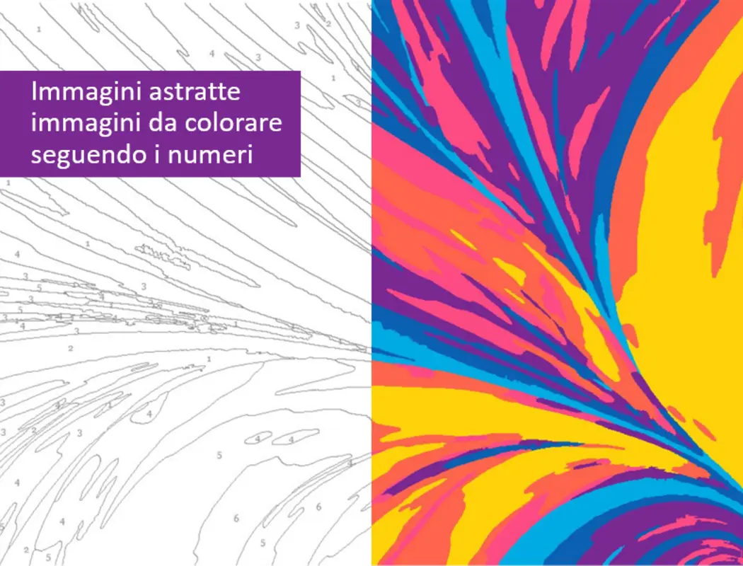 Immagini astratte da colorare seguendo i numeri modern simple