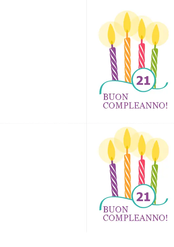 Biglietti di auguri per compleanni importanti (2 per pagina, per Avery 8315) modern-simple