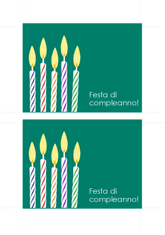 Cartoline di invito per compleanno (2 per pagina) green modern-simple