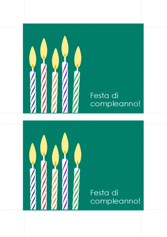 Cartoline di invito per compleanno (2 per pagina) modern-simple