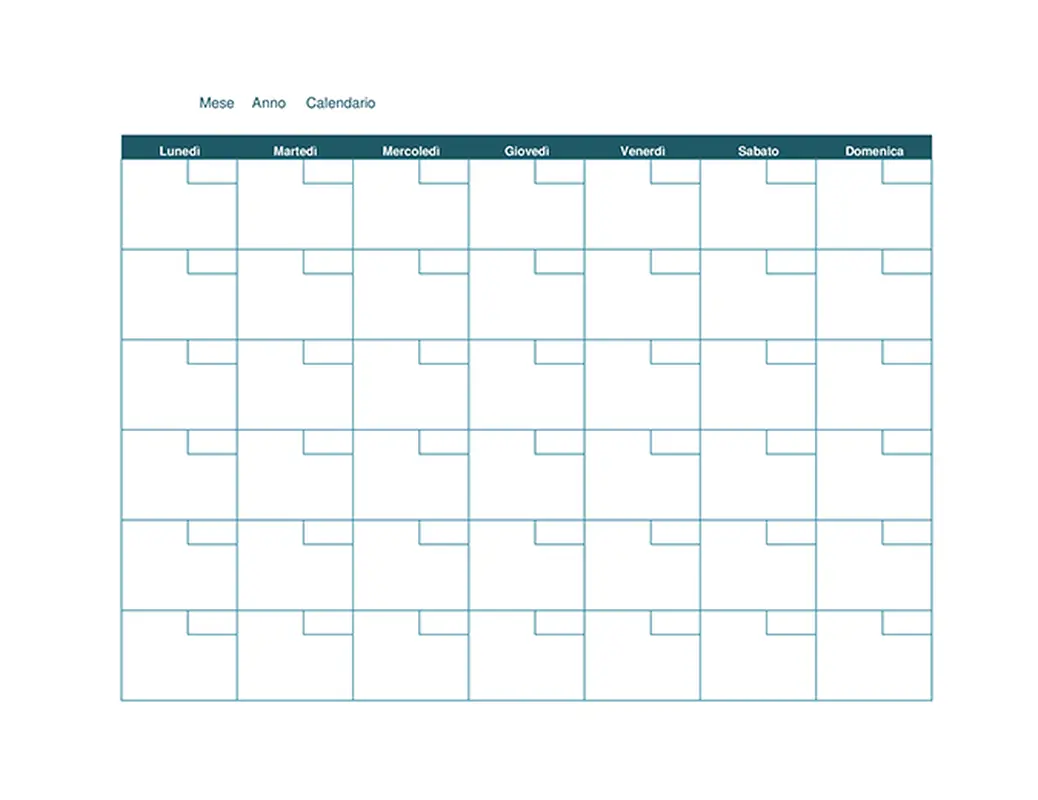 Calendario mensile vuoto organic simple
