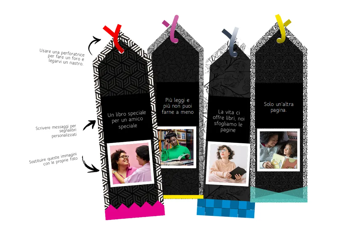 Modello per segnalibri vintage retro