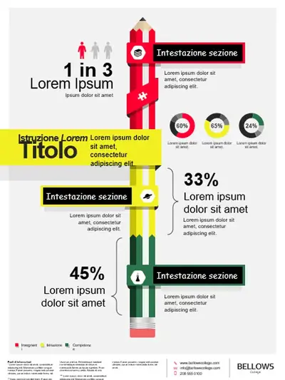 Poster con infografica sull'istruzione modern-bold