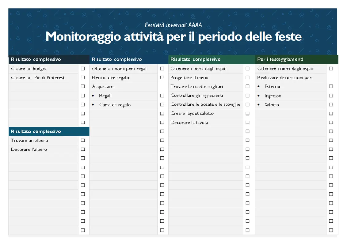 Elenco di controllo per le feste modern simple