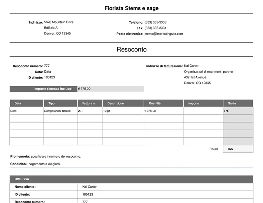 Resoconto di fatturazione (semplice) modern simple