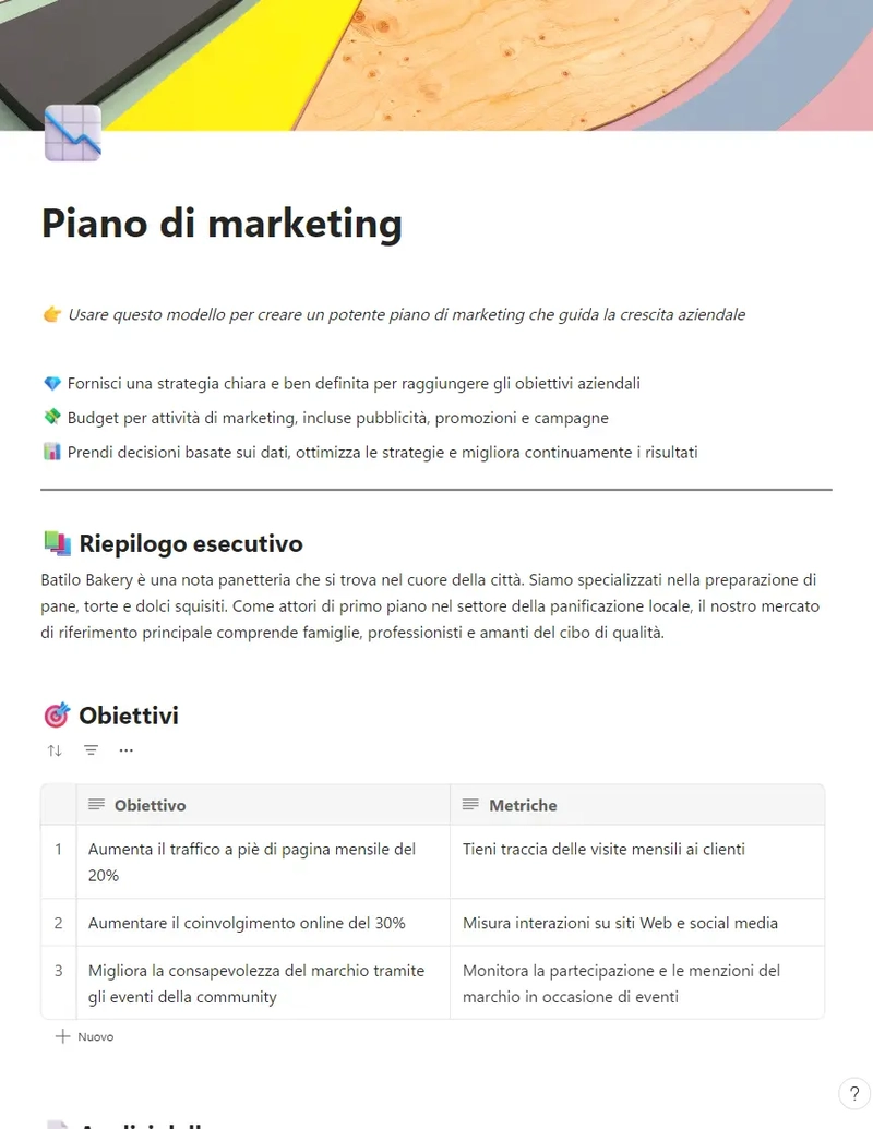 Piano di marketing