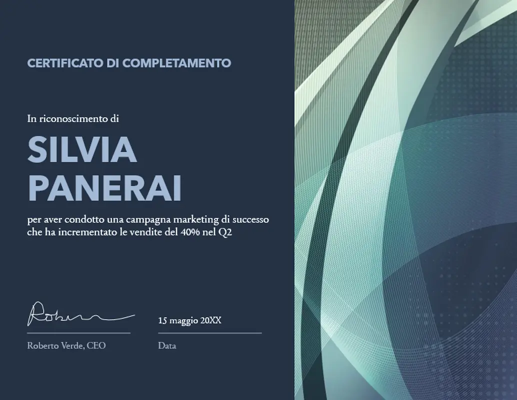 Certificato di completamento modern-geometric