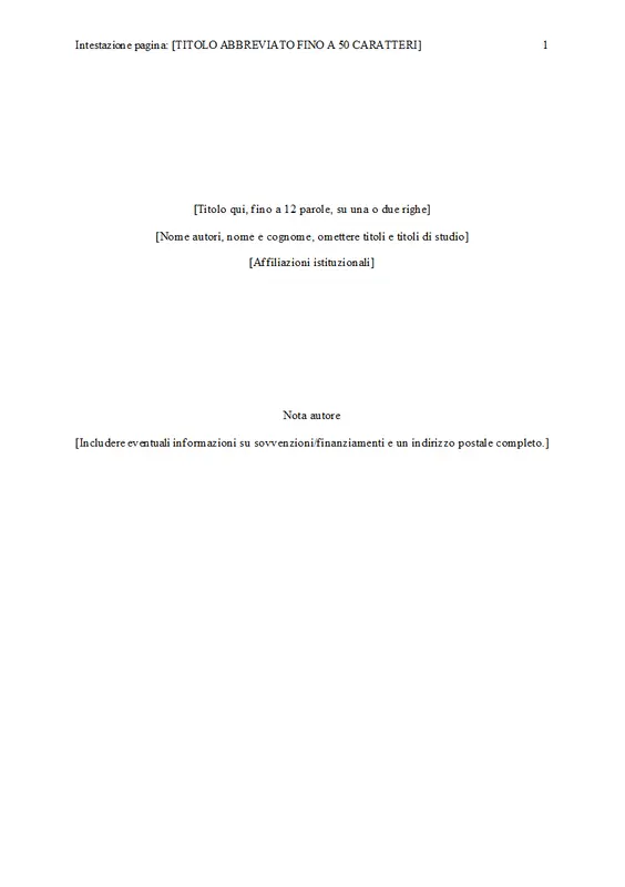 Relazione in stile APA (sesta edizione) modern simple