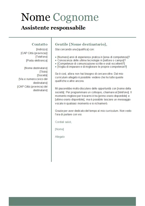 Lettera di presentazione base moderna modern simple