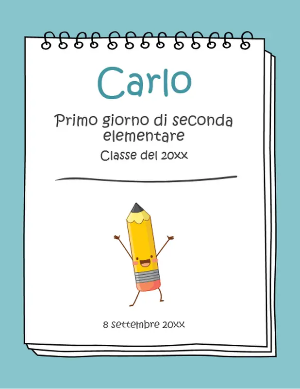 Cartello del primo giorno di scuola whimsical color block
