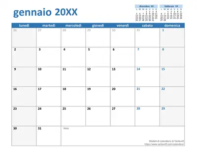 Calendario annuale personalizzato modern-simple