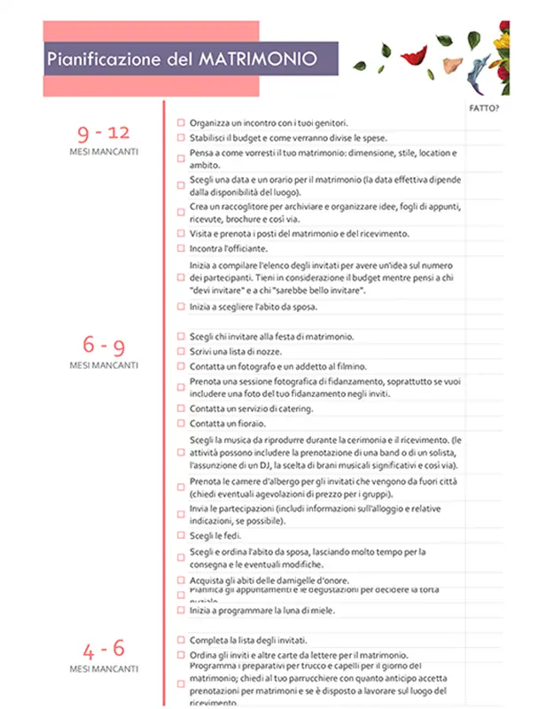 Pianificazione del matrimonio modern simple