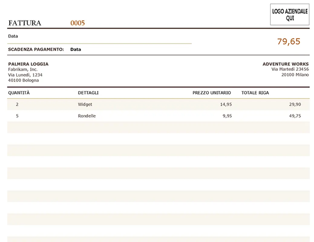 Fattura modern simple