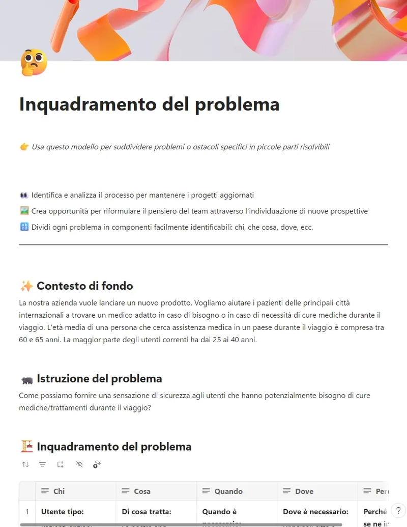 Inquadramento del problema