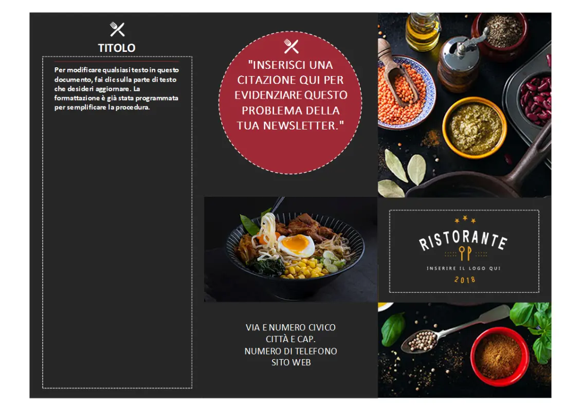 Brochure ristorante black modern-simple