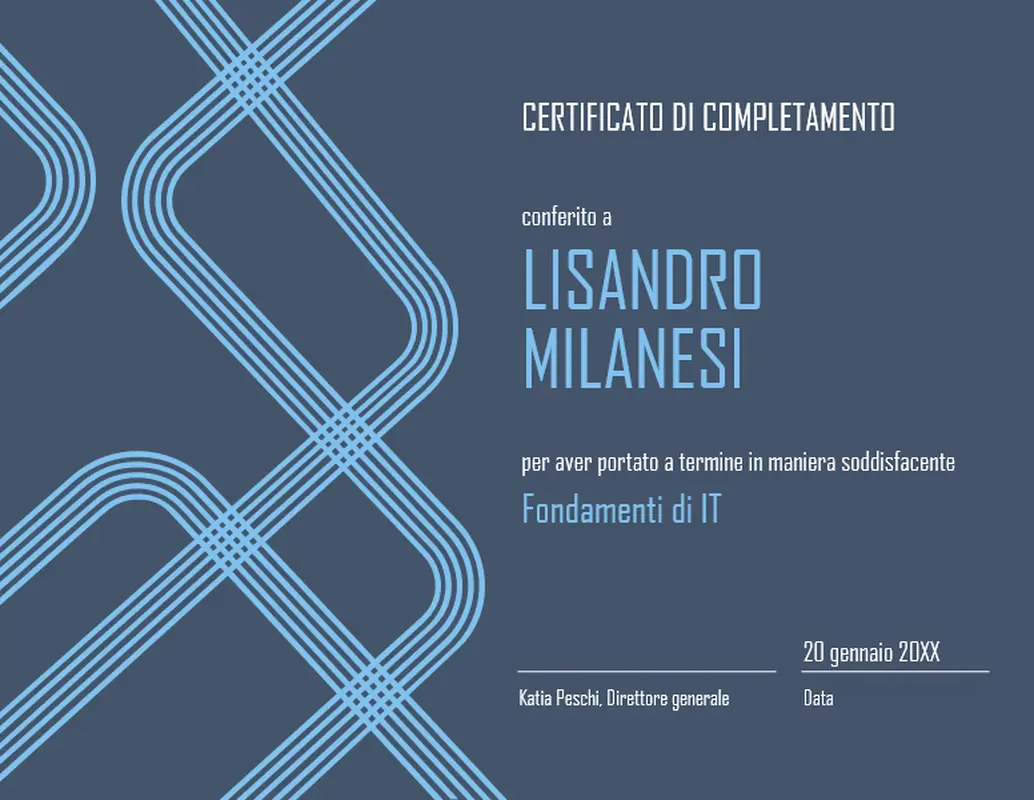 Certificato di completamento con nastro modern-geometric