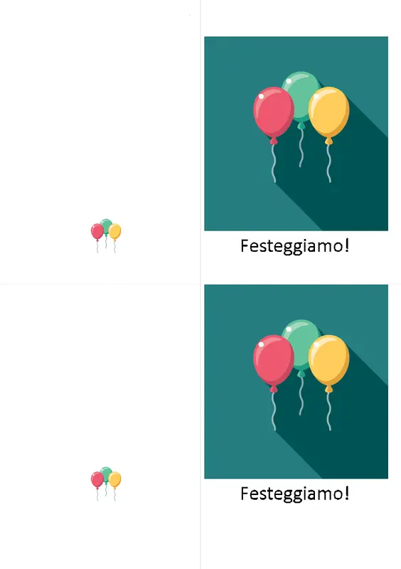 Biglietto d'auguri con palloncini modern-simple
