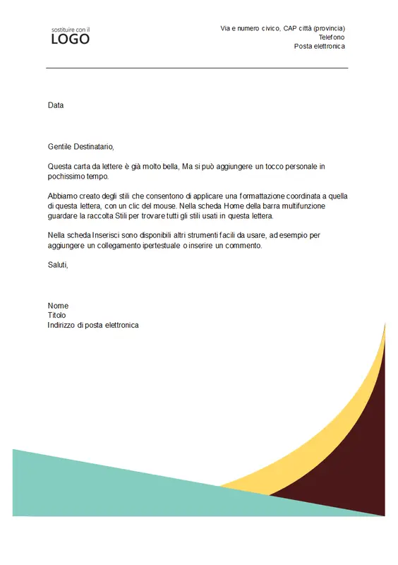 Carta intestata toni della terra modern-simple