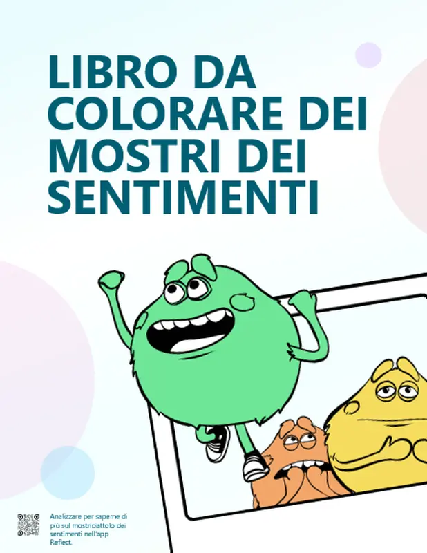 Libro da colorare dei mostri dei sentimenti whimsical color block